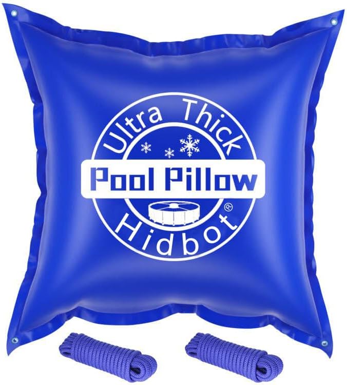 Hidbot 4' X 4' Pool Pillows for Above Ground Pools, 0.4mm Ultra Thick & Cold-Resistant Above Ground Pool Cover Air Pillow, Winterizing Winter Closing Pillows,Pool Winterizing Pillow (2x16.5ft Rope) - Image 1